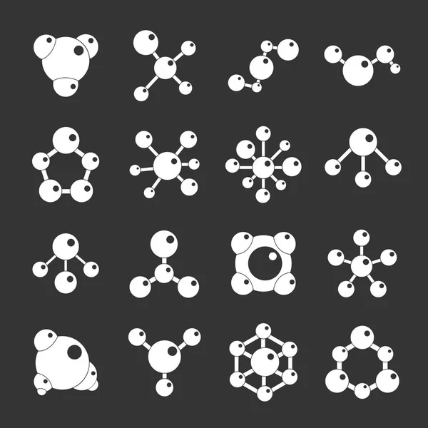 Набір піктограм молекул сірий вектор — стоковий вектор