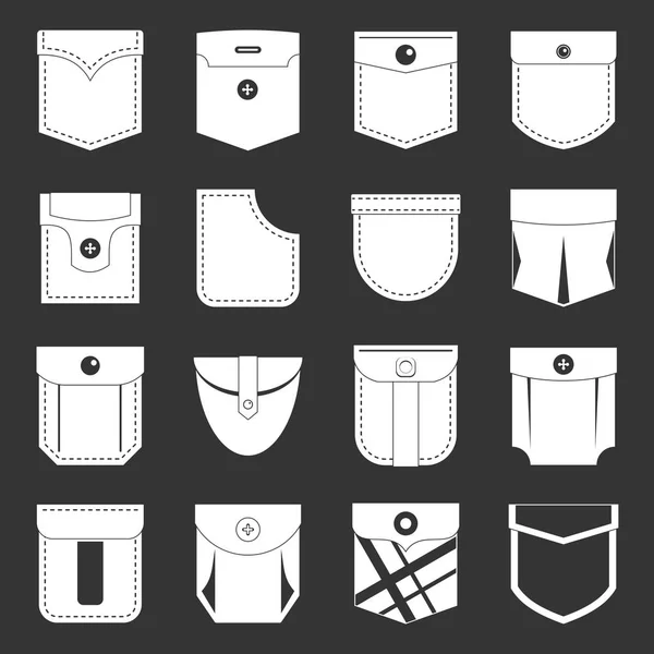 Symbole für Taschen setzen grauen Vektor — Stockvektor