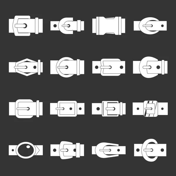 Icons set gri vektör kemer tokaları — Stok Vektör