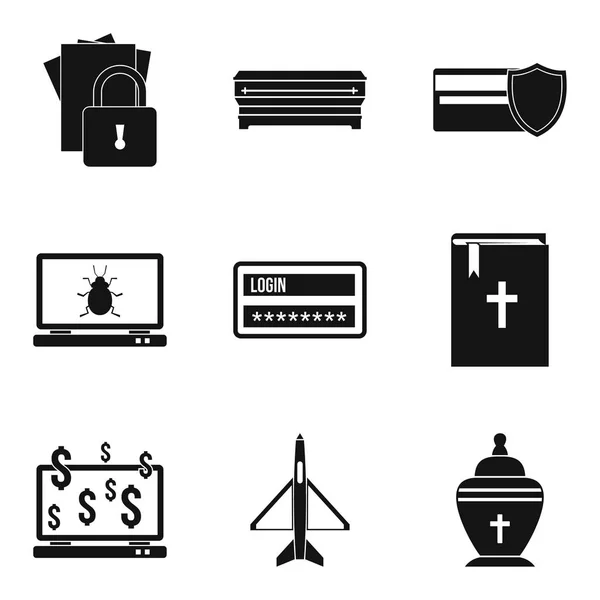 Damage icons set, simple style — Stock Vector
