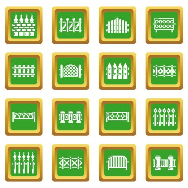 Yeşil kare vektör farklı eskrim Icons set