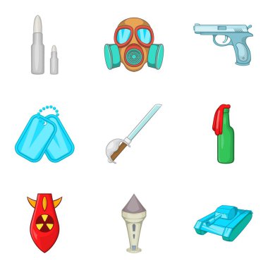 Asker Icons set, karikatür tarzı