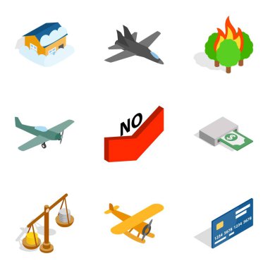 Savaş ağası Icons set, izometrik stili