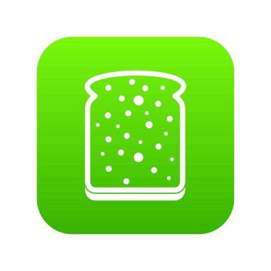 Dilim beyaz ekmek simgesi dijital yeşil