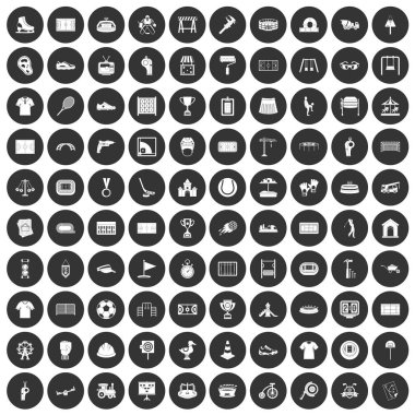 Siyah Daire 100 Bahçesi Icons set