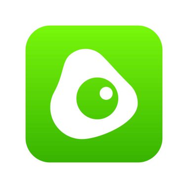 Kızarmış yumurta simgesi dijital yeşil