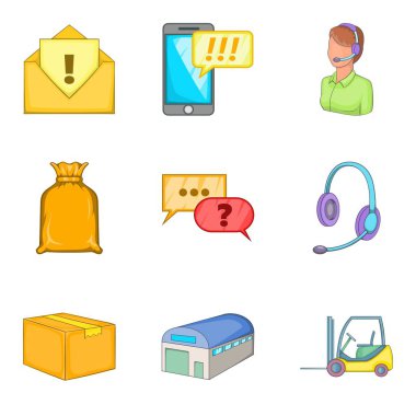 Toptan Icons set, karikatür tarzı