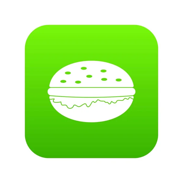 Burger icon digital green — Stock Vector