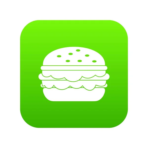 Ícone de hambúrguer verde digital — Vetor de Stock