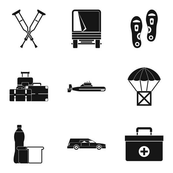 Military crime icons set, simple style — Stock Vector