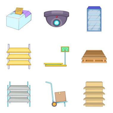 İstasyonu Icons set, karikatür tarzı