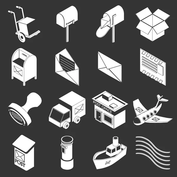 Poste iconos de servicio conjunto gris vector — Archivo Imágenes Vectoriales