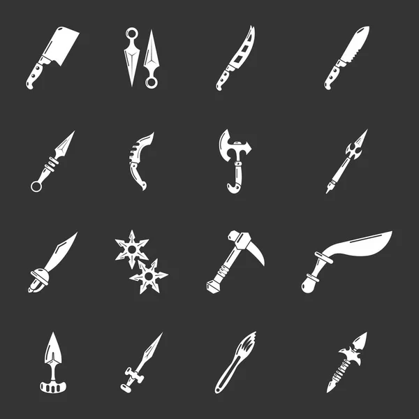 Stalen armen items iconen set grijs vector — Stockvector