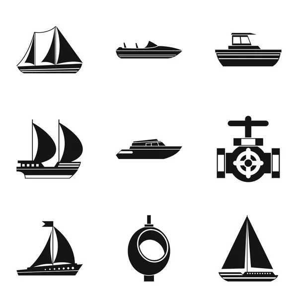 Stroomgebied iconen set, eenvoudige stijl — Stockvector