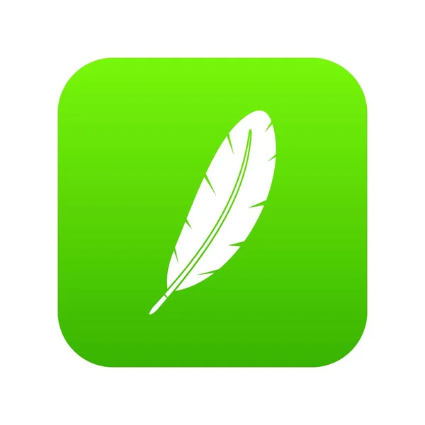 Pluma pluma icono digital verde — Vector de stock