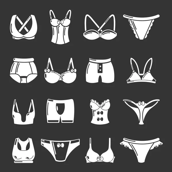 Underwear types icons set grey vector — Stock Vector