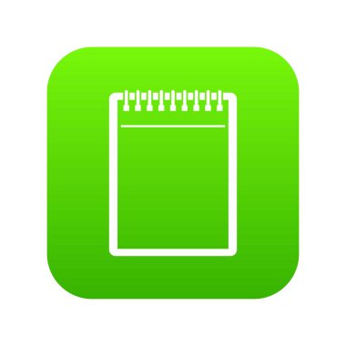 Boş sarmal not defteri simgesini dijital yeşil