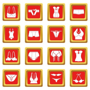 Kızıl Meydan vektör iç çamaşırı Icons set