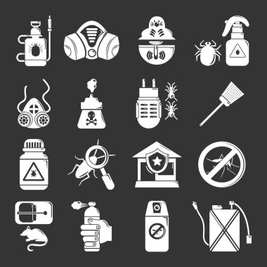 Gri vektör Pest kontrol araçları Icons set