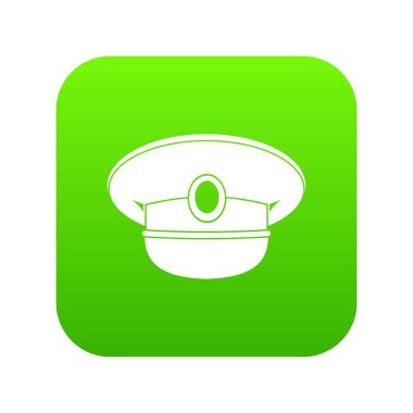 Beyaz Deniz şapka simgesi dijital yeşil