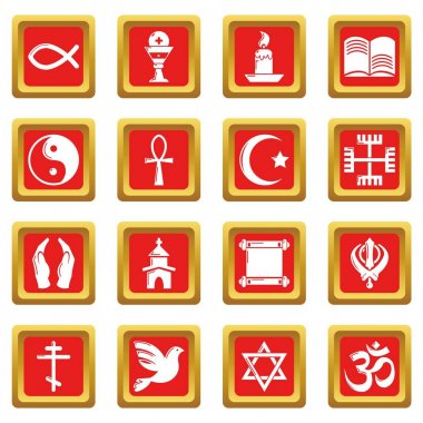 Kızıl Meydan vektör din Icons set