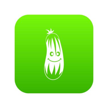 Taze gülümseyen salatalık simgesi dijital yeşil