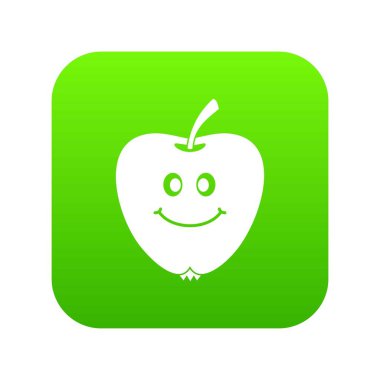 Gülen elma simgesi dijital yeşil