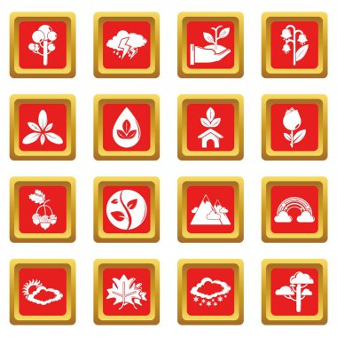 Kızıl Meydan vektör doğa Icons set