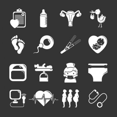 Gri vektör gebelik Icons set