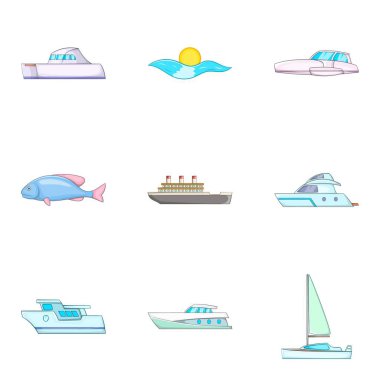 Yüzey Icons set, karikatür tarzı