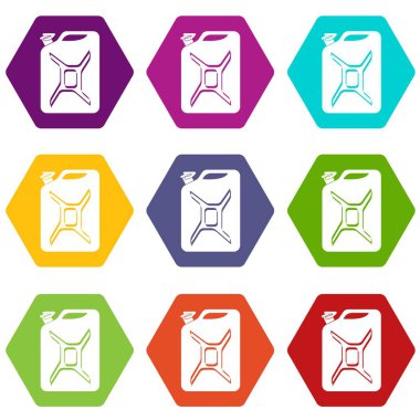 9 vektör teneke kutu Icons set