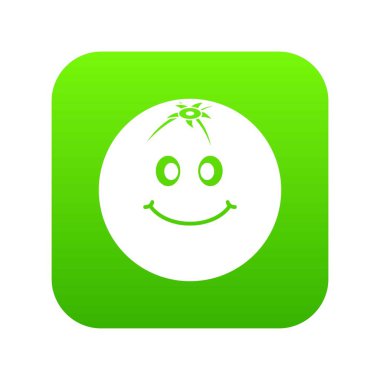 Gülümseyen meyve simgesi dijital yeşil