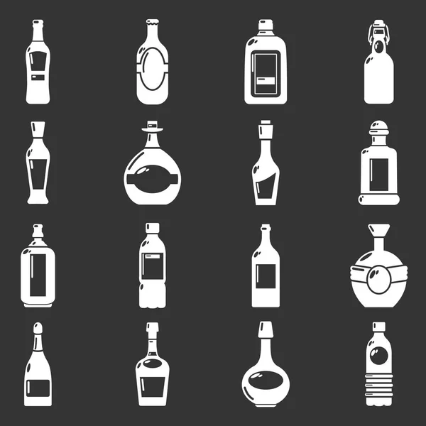 Flaschen-Symbole setzen grauen Vektor — Stockvektor