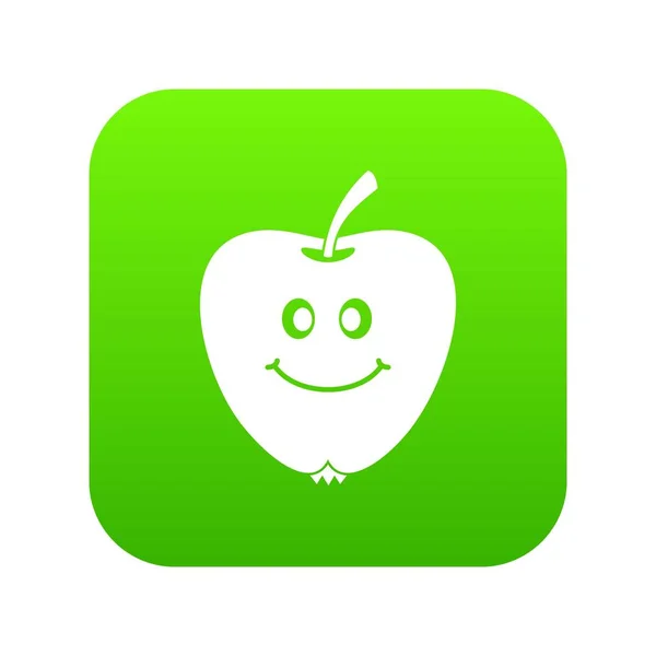 Χαμογελαστά digital πράσινο εικονίδιο apple — Διανυσματικό Αρχείο