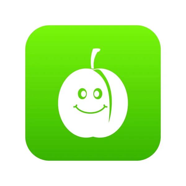 Frisch lächelnde Aprikose Symbol digital grün — Stockvektor