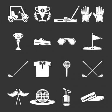 Gri vektör Golf Icons set