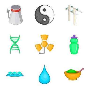 İstasyonu Icons set tedarik, tarzı çizgi film