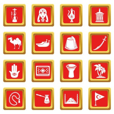 Kızıl Meydan vektör Türkiye seyahat Icons set