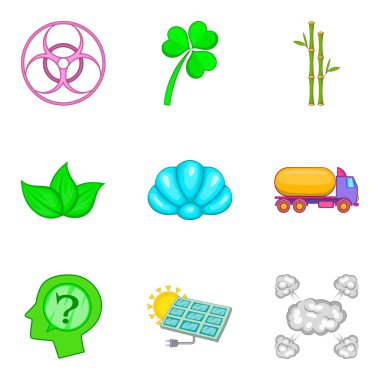 Su güç Icons set, karikatür tarzı