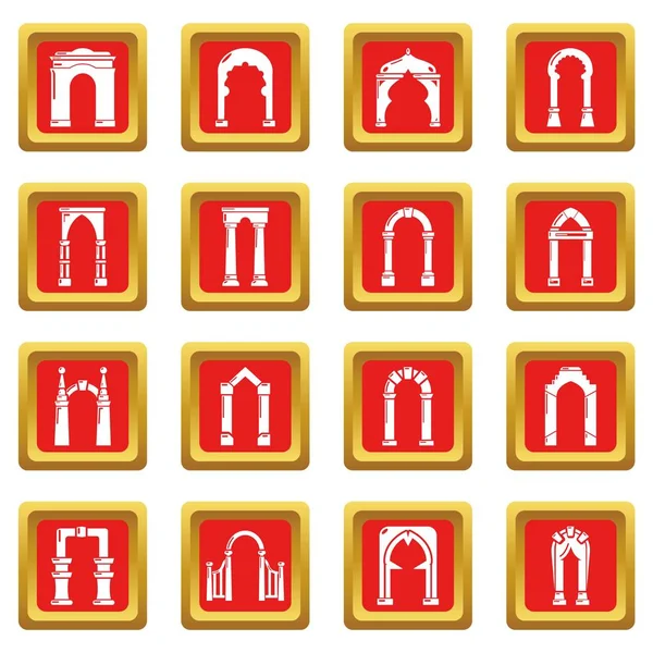 Иконки типов арк задают красный квадратный вектор — стоковый вектор