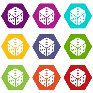 9 vektör küp casino Icons set