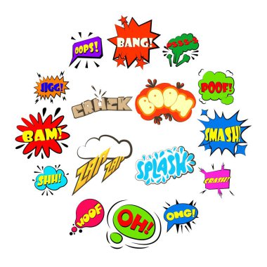 Komik kabarcıklar set Icons set, karikatür tarzı