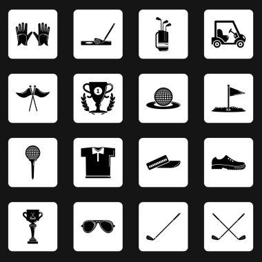 Semboller, basit tarzı golf Icons set