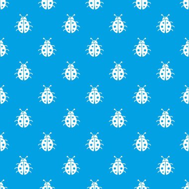 Uğur böceği desen vektör kesintisiz mavi