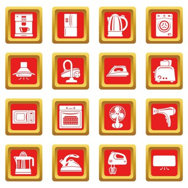 Kızıl Meydan vektör evi cihaz Icons set