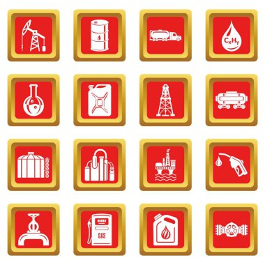 Kızıl Meydan vektör petrol sanayi Icons set