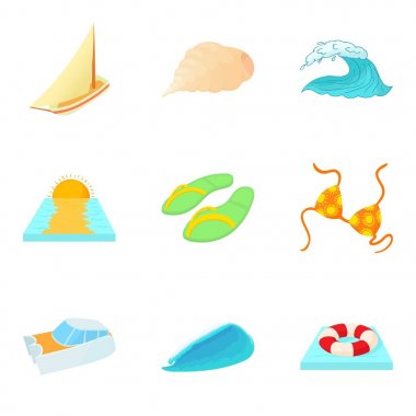 Su kitle Icons set, karikatür tarzı