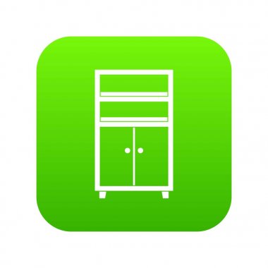 Ahşap dolap simgesi dijital yeşil