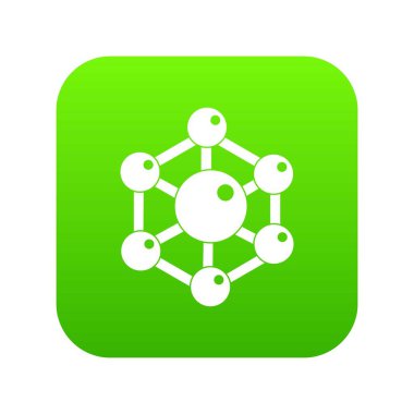 Kimyasal ve fiziksel molekülleri simgesi dijital yeşil