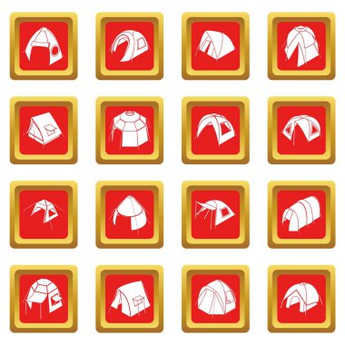 Kızıl Meydan vektör çadır formları Icons set